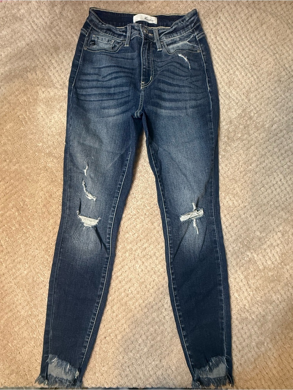 Kancan Dark Wash Distressed Women's Jeans